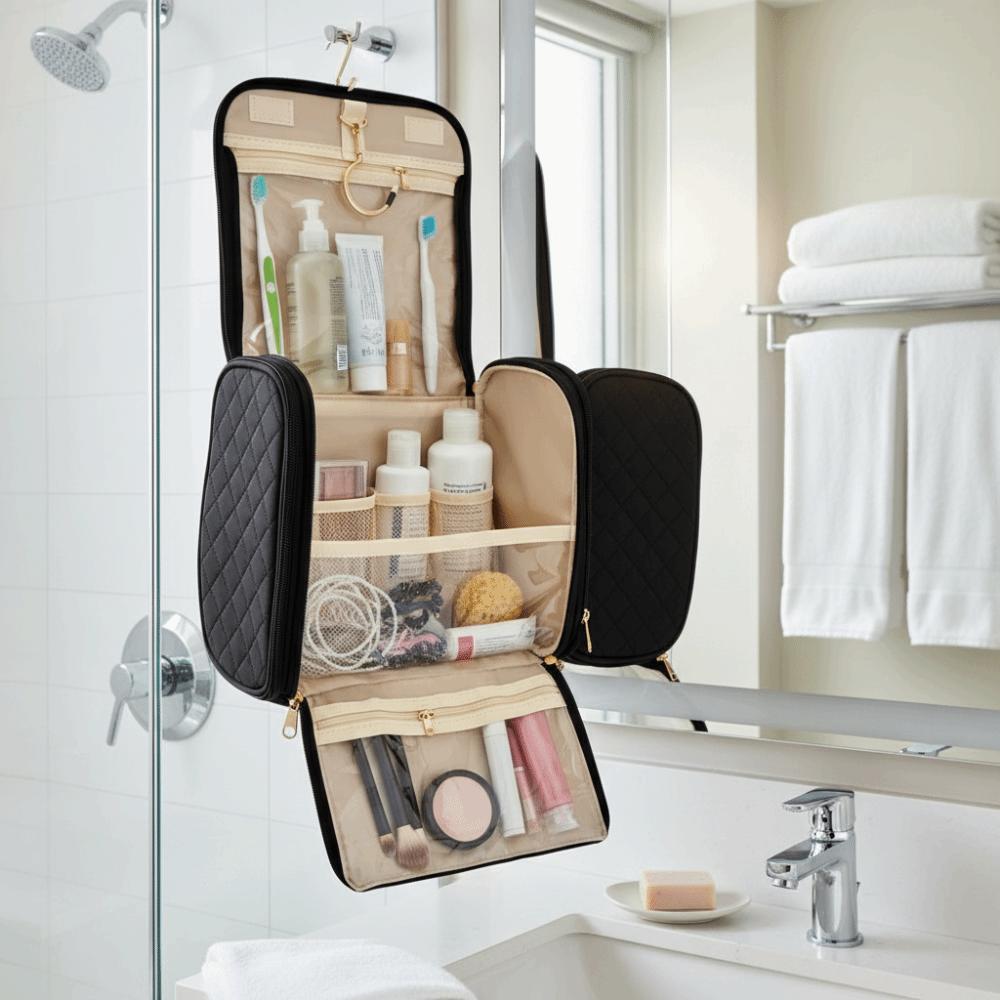 1pcs Large Capacity Hanging Makeup Bag With Hook Cosmetic Organizer Case Travel Essentials