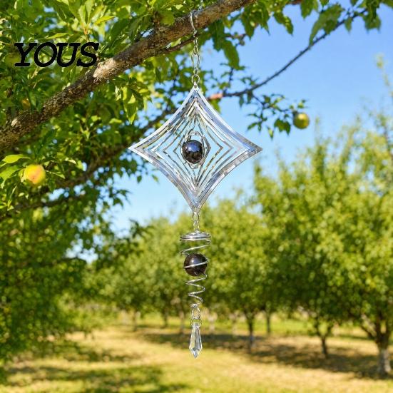 Outdoor Bird Scarer Stainless Steel Reflective Wind Spinners, Garden Decor, Sparkly Spinner, Devices Deterrent to Repellent Pendant Scare Birds