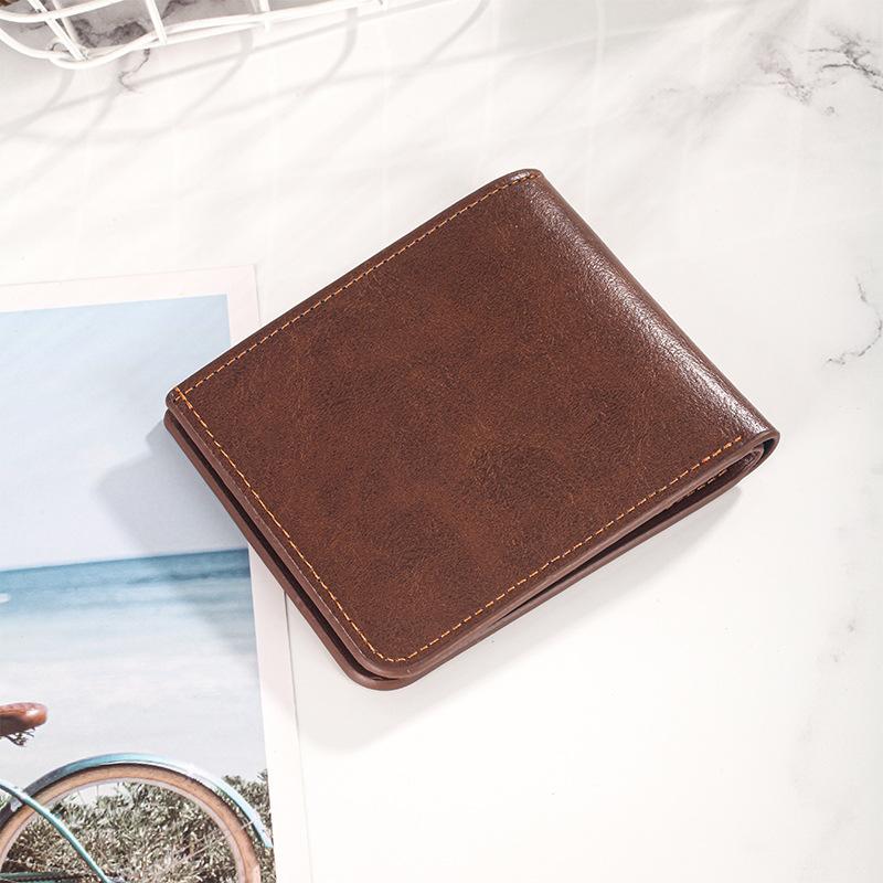 Horizontal Wallet Men's Short Wallet Men's Student Wallet Retro Wallet Bag