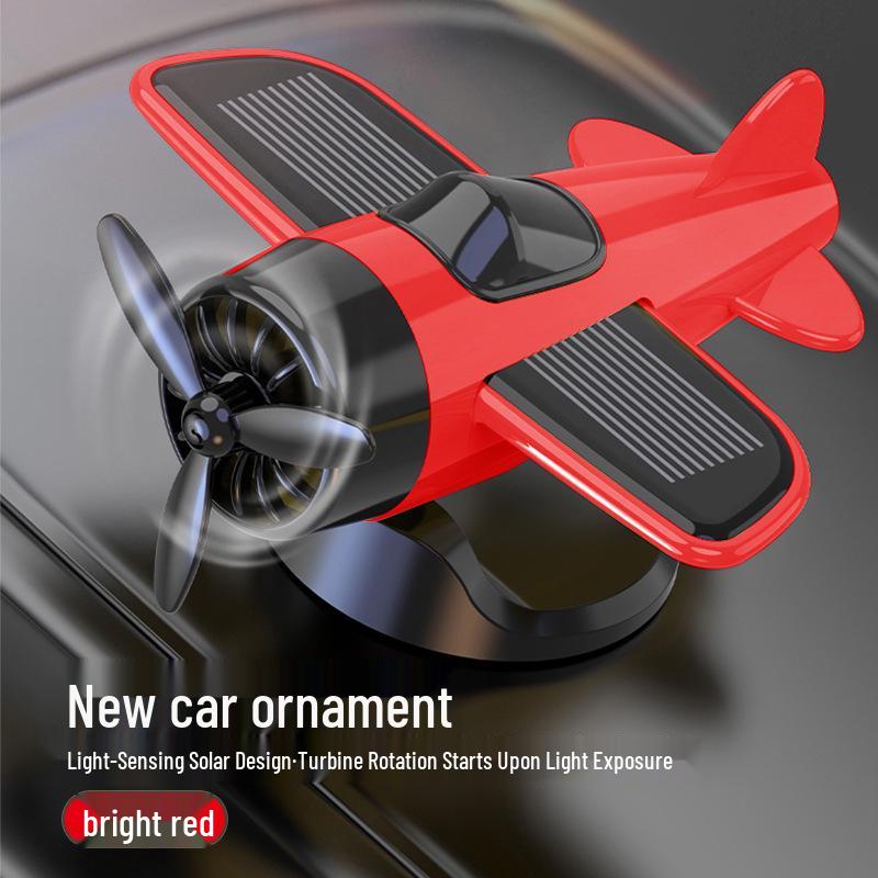 Solar-Powered Rotating Airplane Dashboard Ornament