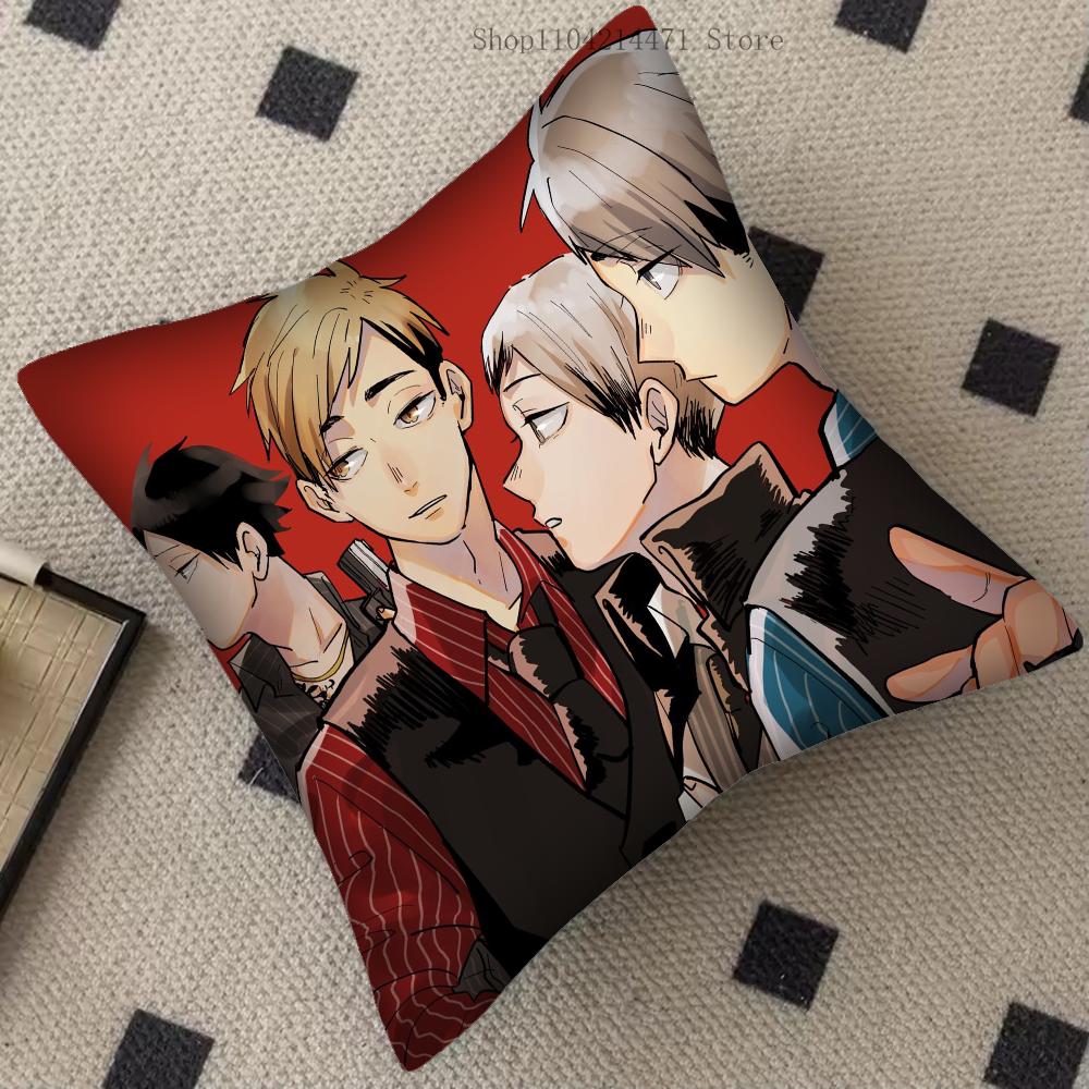 1 Stück Anime Haikyuu Kissenbezug, quadratisches Kissen, Schlafzimmer, Sofa, Freizeitkissen, Komfortkissen, Auto, Wohnzimmer, Heimdekoration