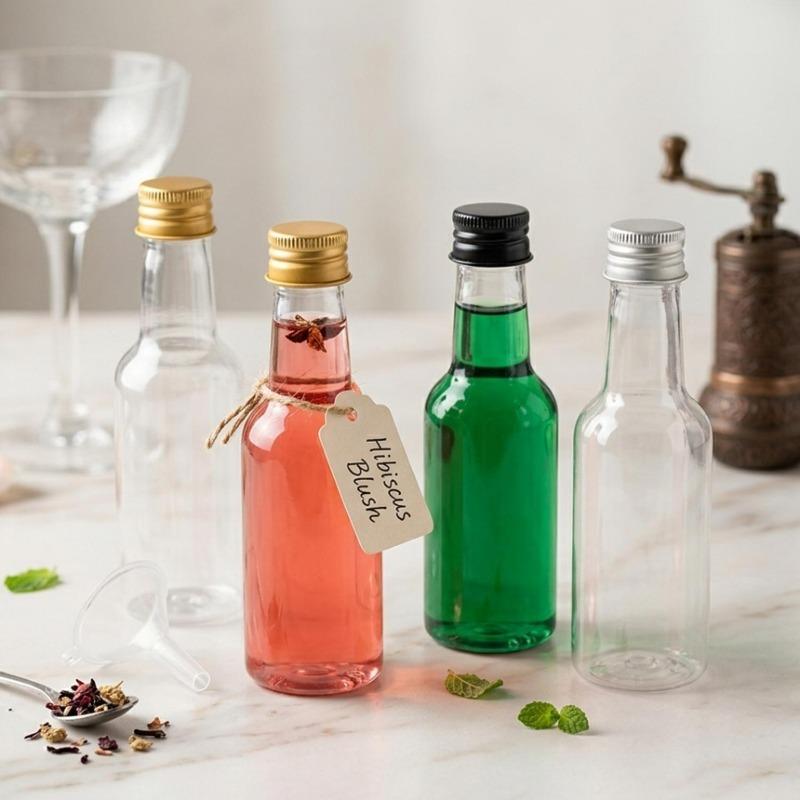10/30PCS 50ML Mini Liquor Bottles Portable Plastic Juice Bottles Reusable Drink Container For New Year Weddings Parties Favors