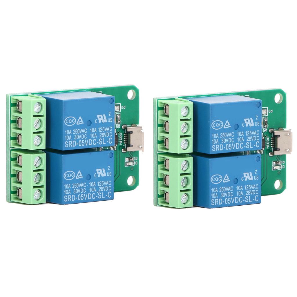 2Pcs Relay Module 2 Channel 5V Plug and Play USB PC Intelligent Control Electric Relay