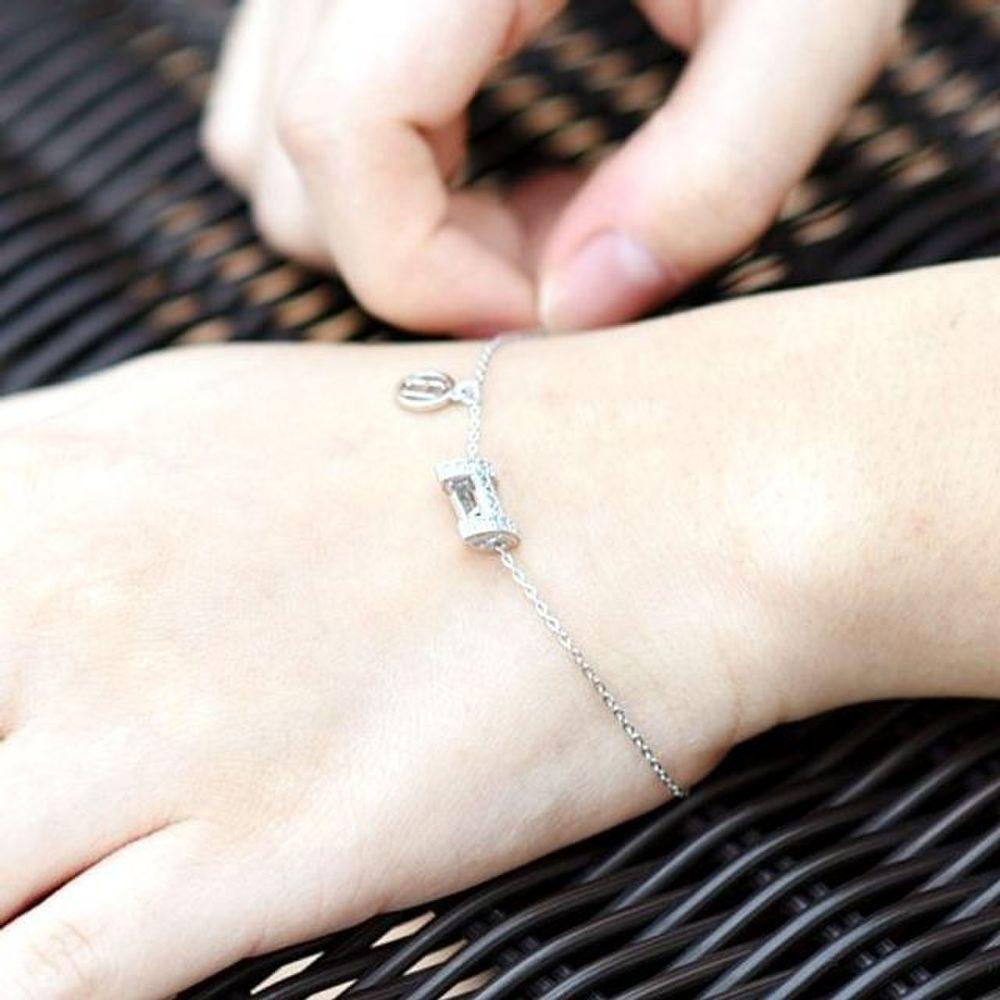 Dreamy Student Bracelet H Silver Chain Bracelet Couple Bracelet Cubic