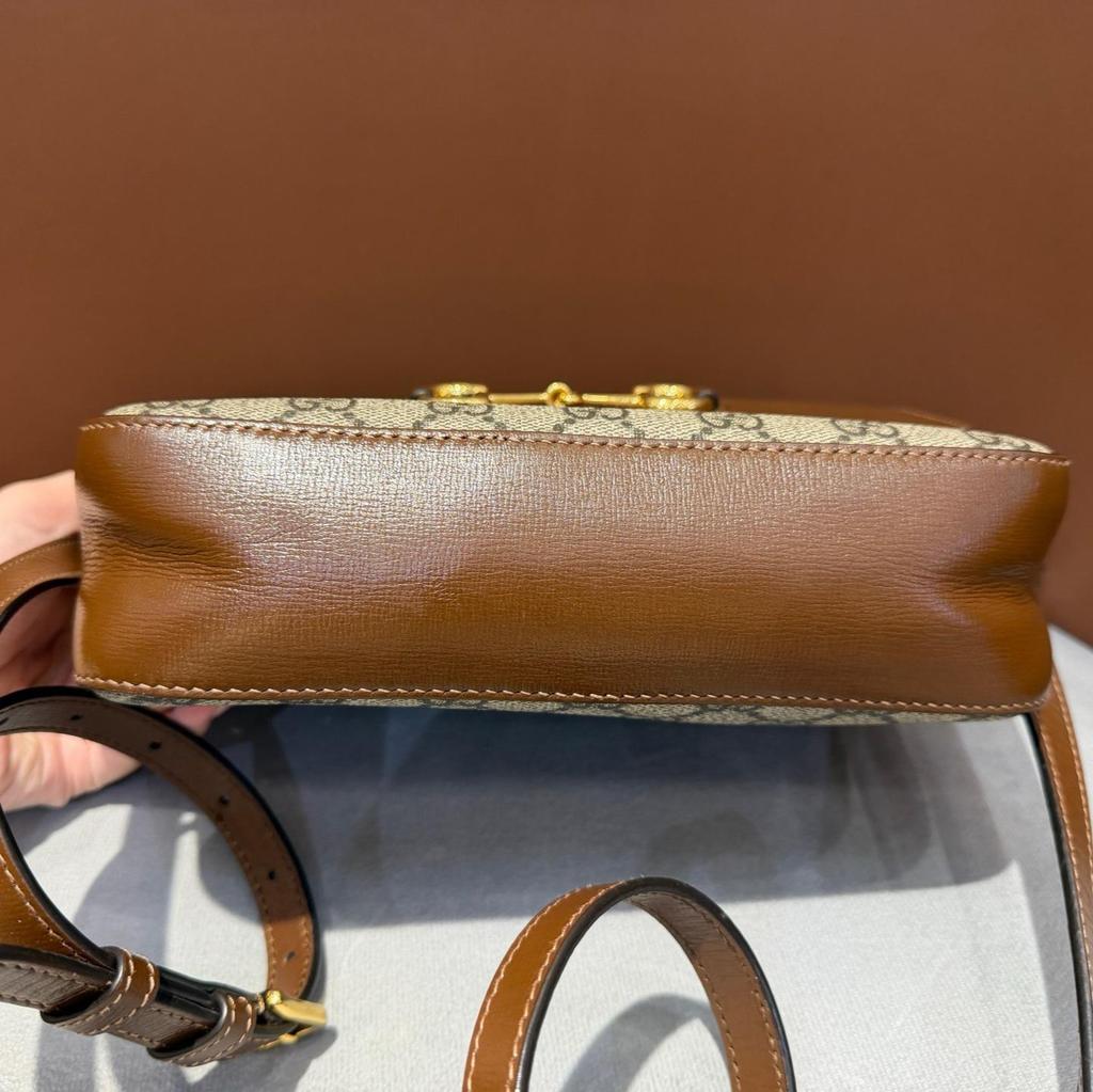 [Pre-Owned] Gucci Horsebit 1955 Small Shoulder Bag 'Beige/Ebony' - Excellent #B2X0G4