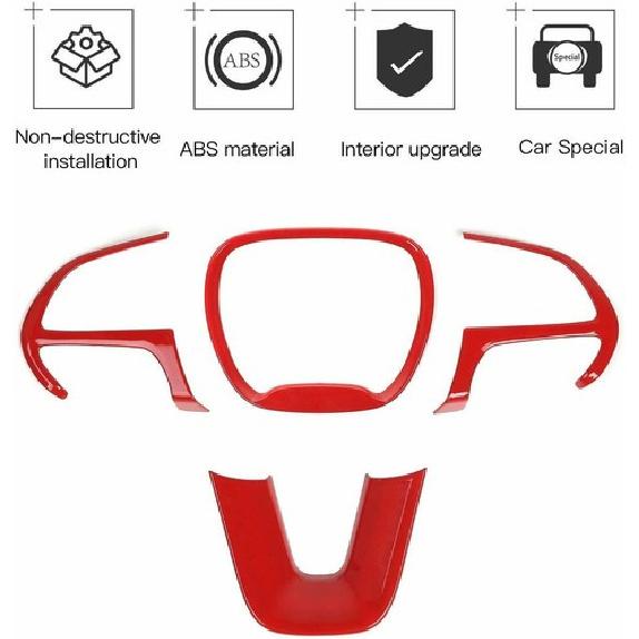 for Challenger Steering Wheel Cover Bezels Protective Frame For Dodge 2015-2019