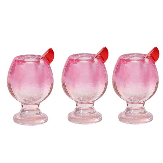 

3 Pcs Miniature Dollhouse Juice Cups Colorful Resin Cocktail Cups Tiny Simulated Drink Models for DIY Craft Dollhouse Kitchen Accessory