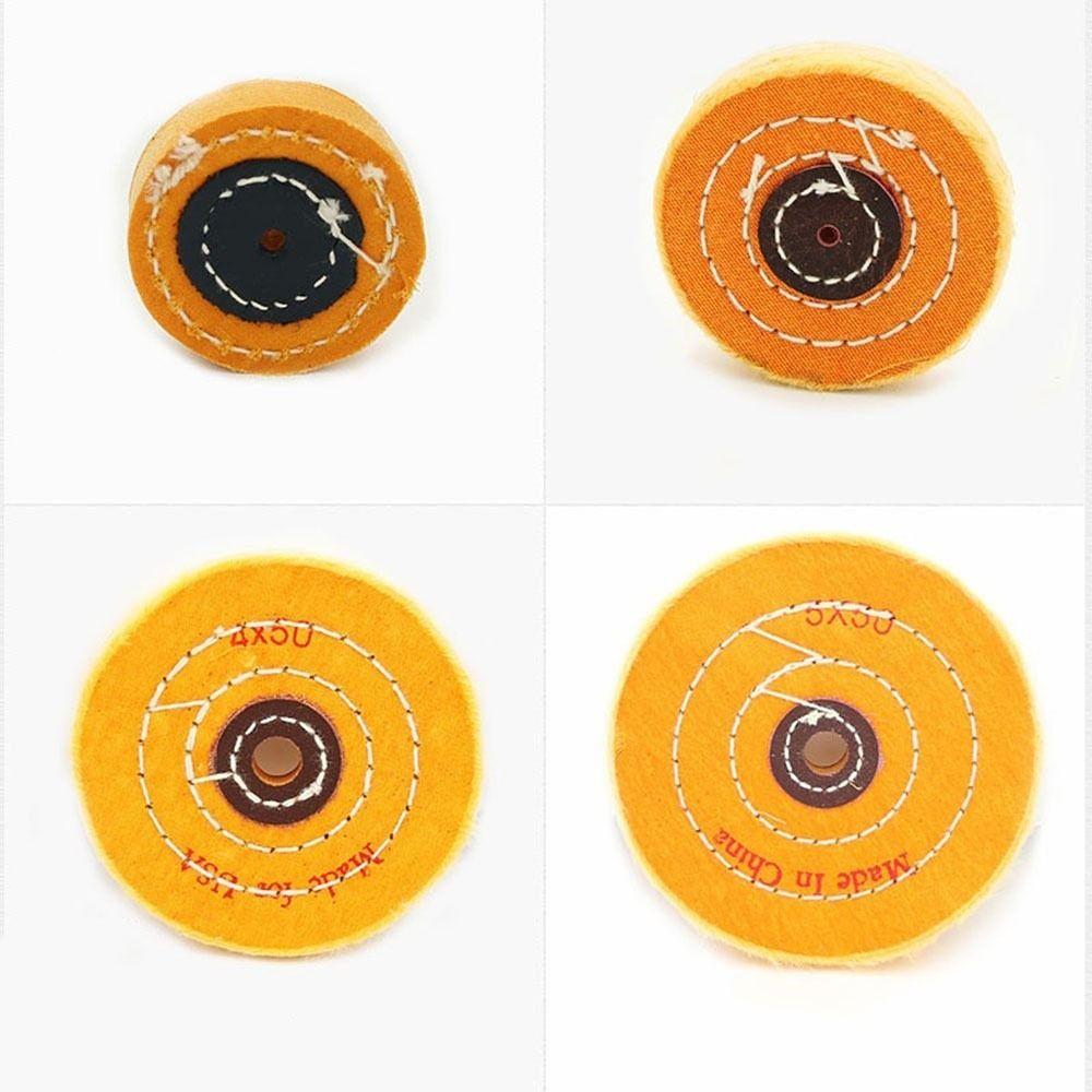 1Pcs Angle Grinder Accessory Cloth Buffing Wheel Abrasive Tool with 4/12/16mm Hole Polishing Wheel 2/3/4/5Inch Yellow Cotton Pad