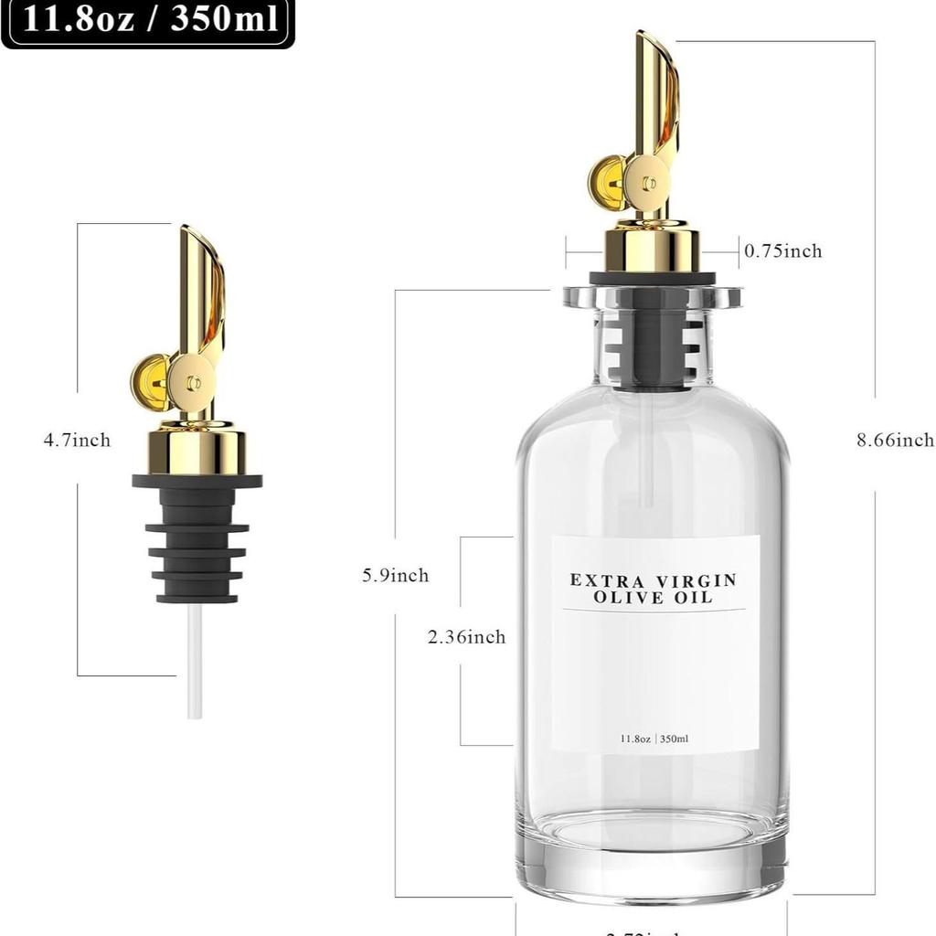 Large Capacity Thickened Glass Olive Oil, Soy Sauce & Vinegar Bottle for Kitchen