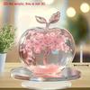 2D Flat Cherry Blossom Acrylic Desktop Decoration, Pink Flowers & Green Leaves, Home Decor Plaque Hanging Wall Art Decorative Garden Decoration for Ro