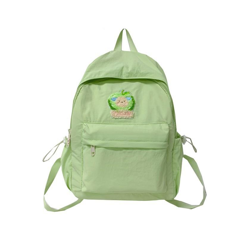 Dopamin Rucksack Für Mittelschüler Mit Einfarbigem Design Und Cartoon-Bären-Dekoration Für Den Schulgebrauch