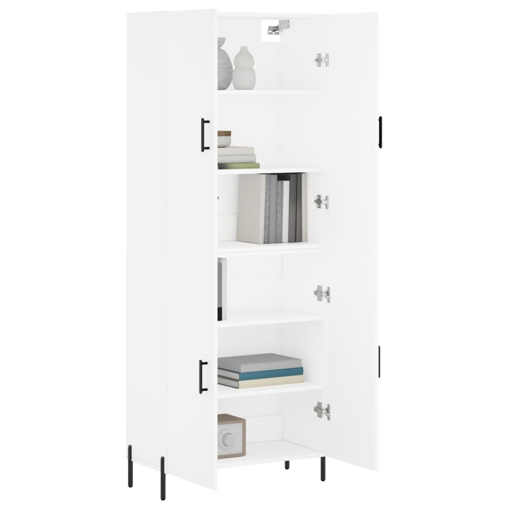 Highboard White 69.5 x 34 x 180 cm Particleboard