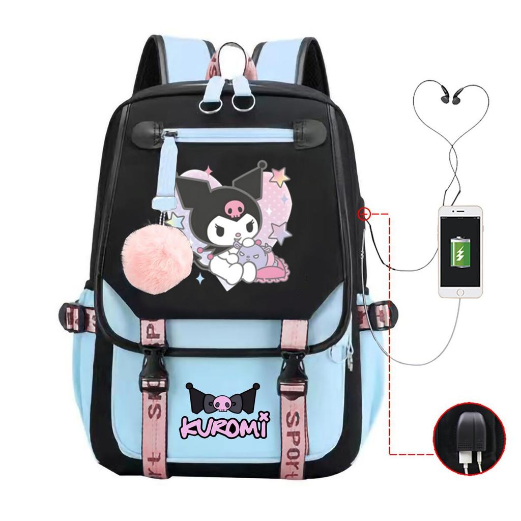 Universal Schoolbag Animation Cartoon Popularity Peripheral Printing Student Casual Backpack Multi-Function With Usb