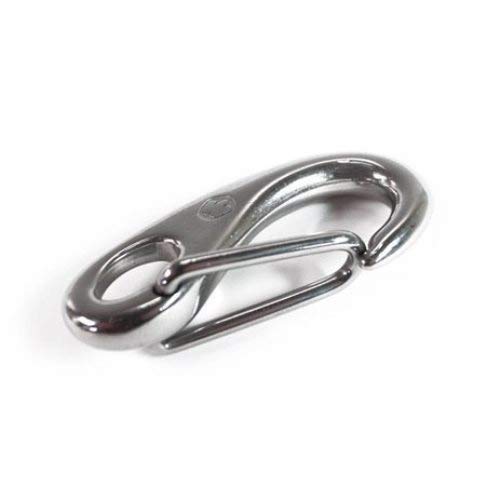 Wichard Carabiner Surgical Stainless Steel 50mm M Size Breaking Strength 300kg 2480 Silver (316L)