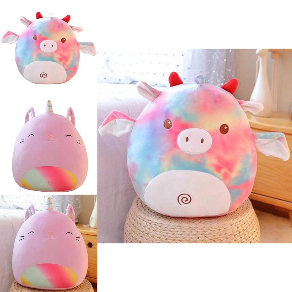 Cute Cartoon Animal Rainbow Unicorn And Pig Pillow Cushion Soft Plush Toy For Girls 35cm