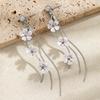 Versatile Pendant Earrings Resin Flower Earrings Elegant Fringe Hoop Earrings  Party