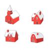 2/4 Stück Weihnachtshaus Schneeszene Dekoration Bonbonrot Kuchenhaus Ornament Kunstharz Handwerk Geschenk