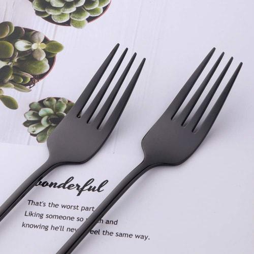 Do Buy Korean Cutlery Set for 2, Chopsticks, Spoon, and Fork, 18-8 Stainless Steel with a Mirror Finish, Black