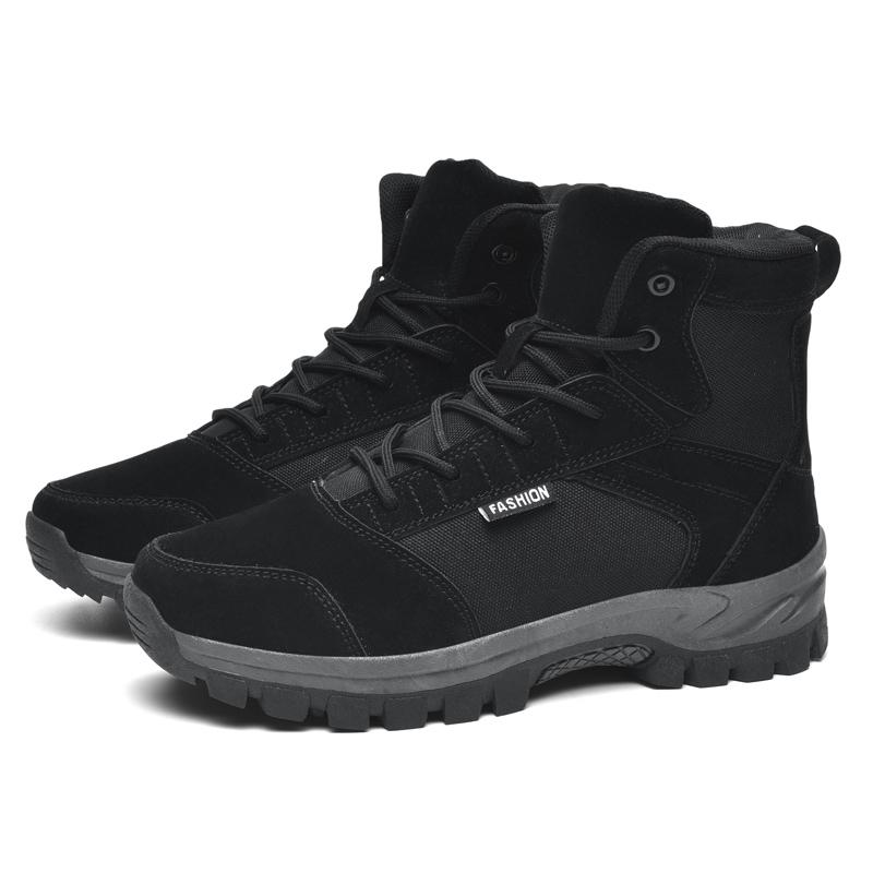 

TUINANLE High Quality Walking Boots Desert Men Outdoor Hiking Boots Lightweight Male Women High Top Sneakers Large Size 48 чёрный