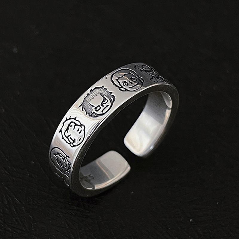 

2023 Открытое Стильное Регулируемое Кольцо для Пар с Милым Мультяшным Дизайном Персонажа