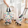 Waterproof Foldable Shopping Bag with Wheels Large-capacity Stair Climbing Trolley Tote Women