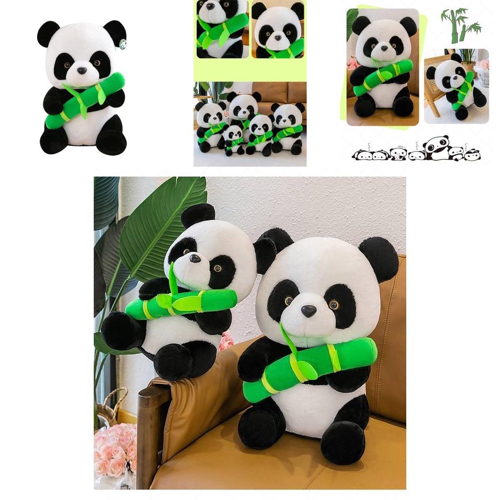 Cute Panda Plush Toy, Long Fur Soft Stuffed Animal, 30cm/55cm Height, Pp Cotton Filling