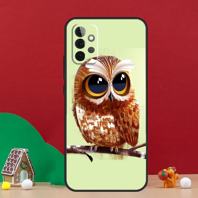 Süße Eulen-Cartoon-Hülle für Samsung Galaxy A56 A33 A13 A36 A23 A52 A32 A12 A54 A34 A14 A16 A53 A15 A35 A55 A17