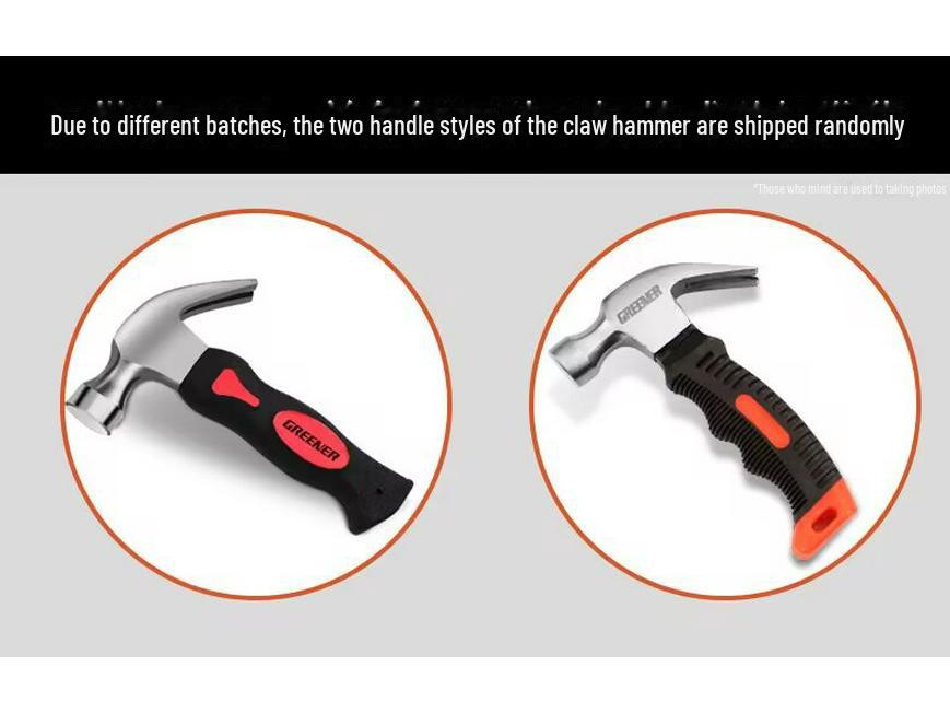 Green Forest Shockproof Fiberglass Claw Hammer - Heavy-Duty, Shock-Absorbing Universal Striking Tool.