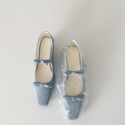 Square-toed Shoes Single Shoes for Women Low Heels Shallow Opening One-strap Elegant Shoes