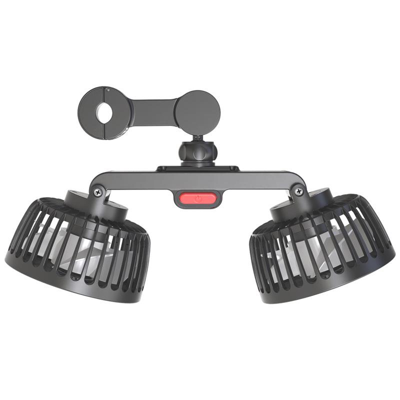 Adjustable Dual Head 12V/24V Rear Seat Car Fan – High Power Wind