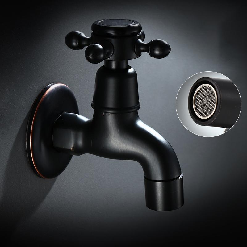 Brass Antique Black Outside Tap Washing Machine Faucet Toilet Decorative Outdoor Garden Faucet MW001
