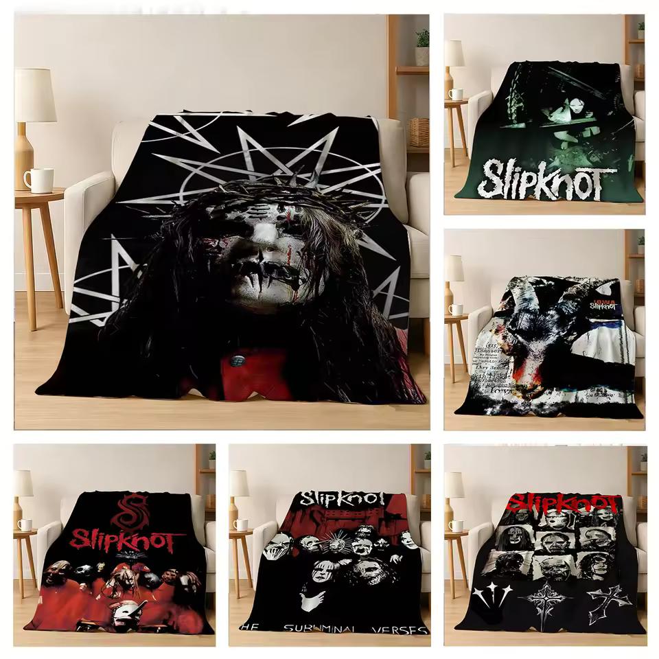3D Music S-Slipknot-S-B-Band Album Flannel Blanket Soft Throw Blanket Art For Home Decor Bedroom Bed Sofa Picnic Fans Gifts