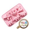 Moule Silicone Dinosaure 6 Cavités Fondant Gâteau Chocolat Savon Bonbon Biscuit Gelée Décoration Gâteau Accessoires