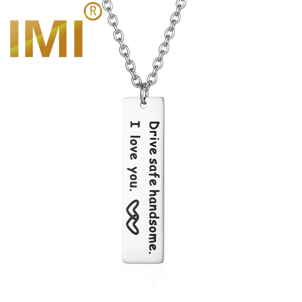 

IMI ожерелье из титановой стали, мужское простое универсальное ожерелье с буквенным кулоном, нишевое ожерелье, ювелирные изделия