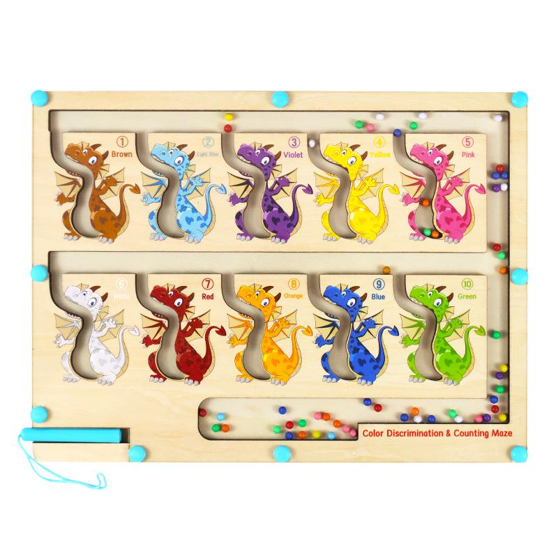 Wooden Magnetic Marble Maze Game for Kids - Educational, Early Learning, Logic Development Toy
