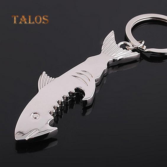 Fashion Shark Pendant Key Ring Keychain Bottle Opener Metal Versatile Keyfob Suspension Trinket
