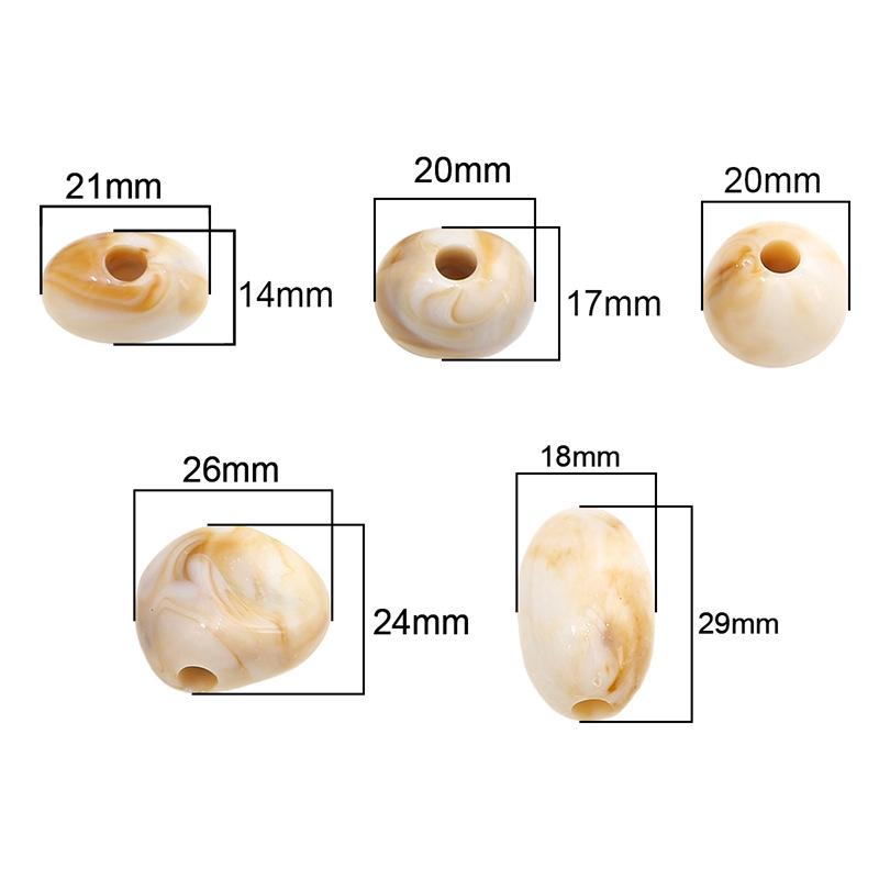 Two-Tone Acrylic Oval Bead for DIY Ancient Style Bracelets and Necklaces