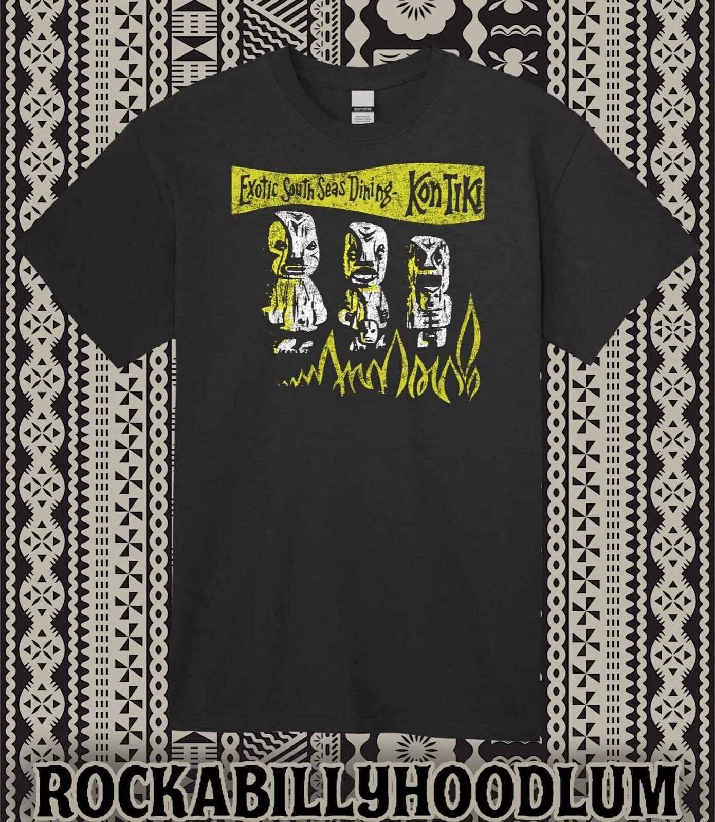 Retro Tiki Art Tee T Shirt 100% Cotton Rum Mug Bar Restaurant Kon Tiki South Sea 3XL
