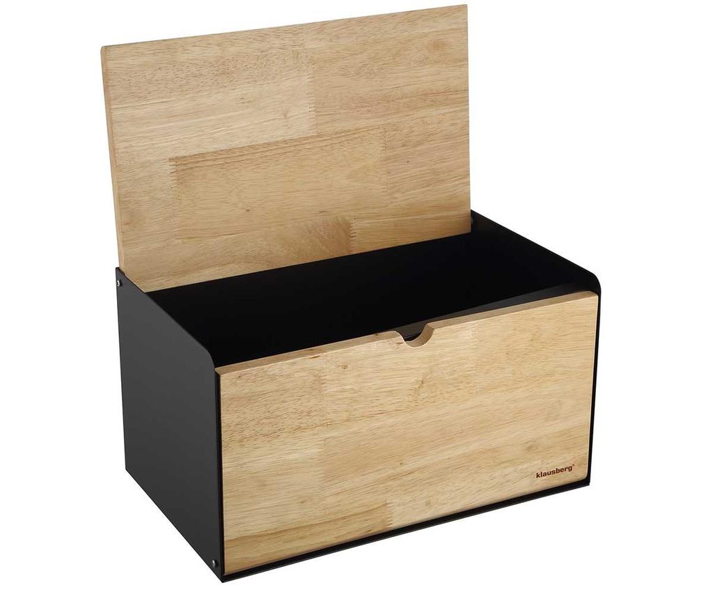 KLAUSBERG KB-7386 Double-Sided Bread Bin - Black