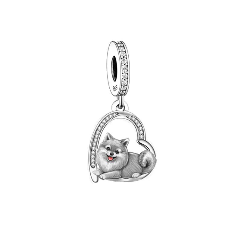 Fit Original Pan Charm Braceletcopper Yorshire Chihuahua Schnauzer Pomeranian Poodle Dog Bead For Making Women Berloque Diy