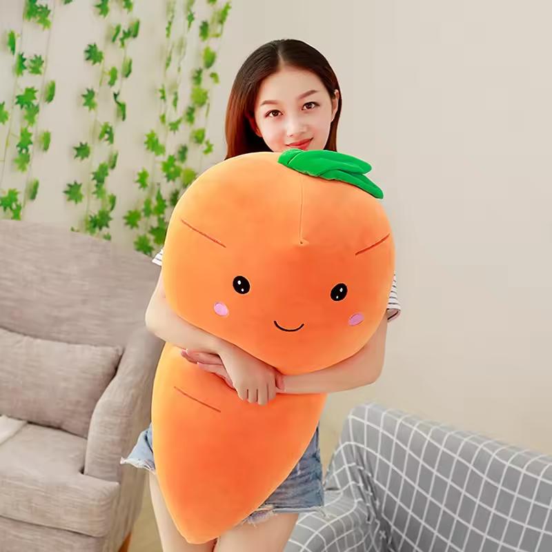 1 Pieza Juguete de Peluche de Zanahoria Grande Creativo de Simulación Almohada de Zanahorias Súper Suave Cojín de Sofá Decoración del Hogar Muñecos Rellenos Regalo de Cumpleaños para Niños