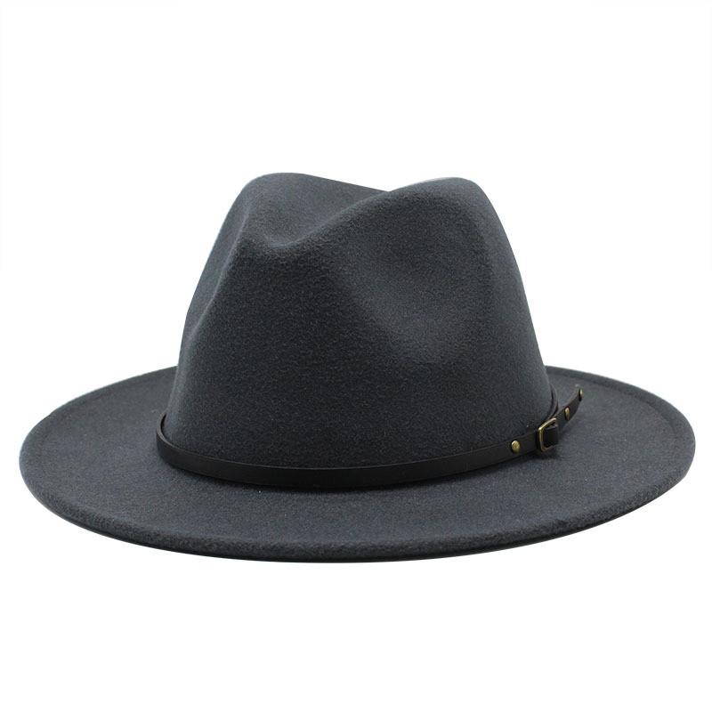 Vintage British Style Wool Felt Fedora Hat For Women With Wide Brim And Breathable Design
