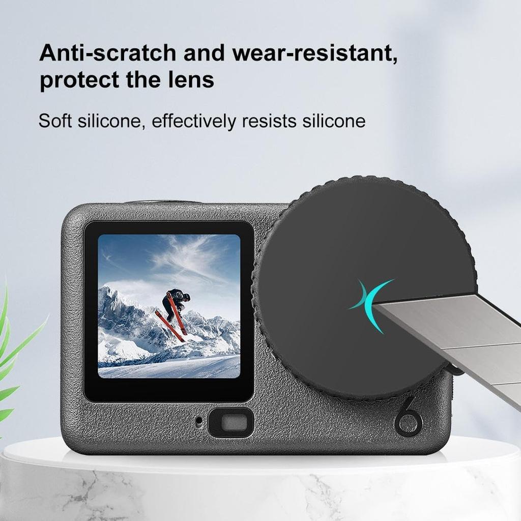Xiaomi Camera Lens Protective Caps for DJI Osmo Action 3 4 5 Pro 6 Non Slip Silicone Dust-proof Cameras Cover for DJI Action 5Pro