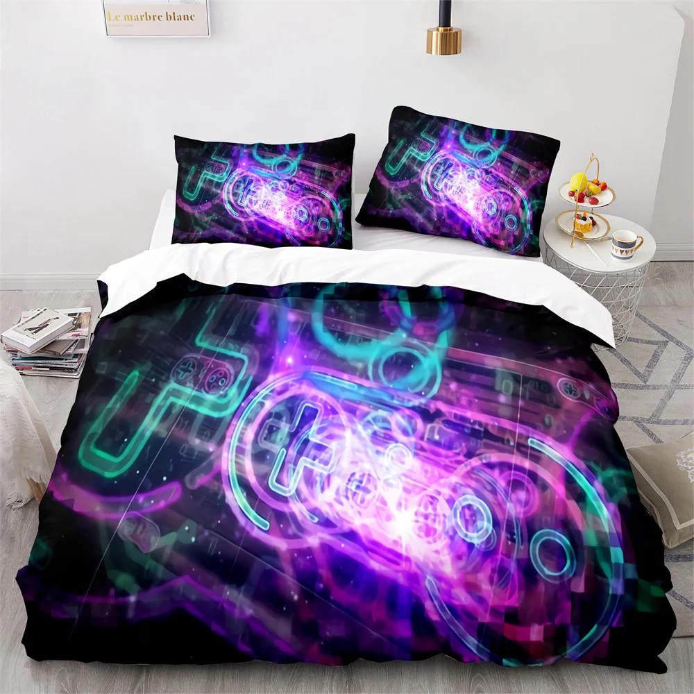 Boy's Gamepad Duvet Cover Set Single Double Size For Boys Girls Game Lover Bedding Set Polyester Comforter Cover With Pillowcase
