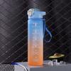 Water bottle1L large-capacity straw cup one-click elastic cover plastic cup female and male students matte gradual change Yueku sports water cup