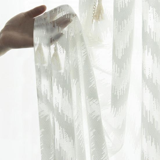 Practical Sheer Curtains Soft Fine Texture Breathable Polyester Transparent Window Draperies for Home