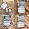 Leakproof Watercolor Paint Palette Box with Lid 12 Well Travel Paint Case Metal Paint Container Acrylics Paint Box