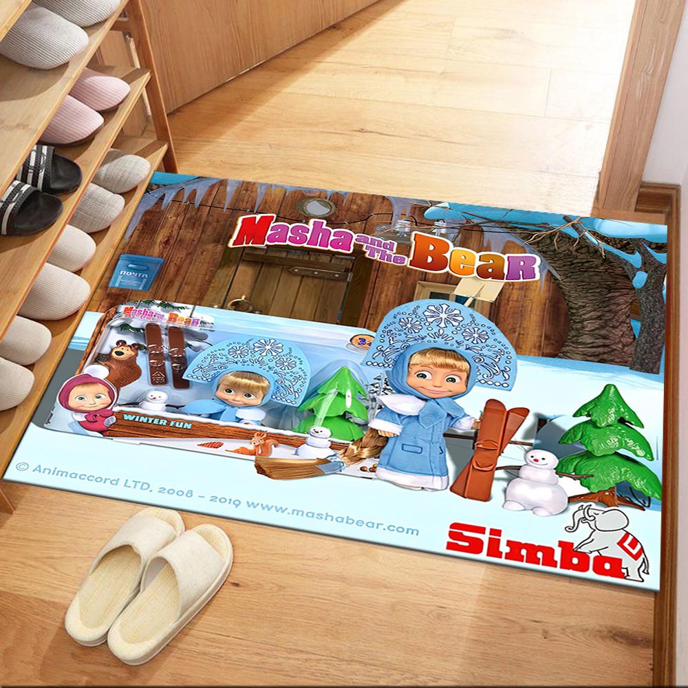 Masha Bear Area Rug Design for Game Room Dormitory Outdoor Hallway Antislip Carpet Anime Office Decor Birthday/Christmas Gift