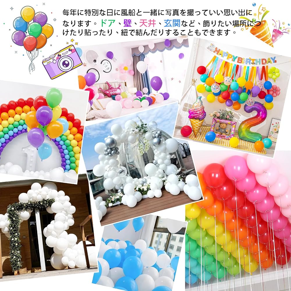 Sekat 10-Inch Multi-Colored Latex Balloons 100 Pcs - Thick Round Balloons for Parties and Events