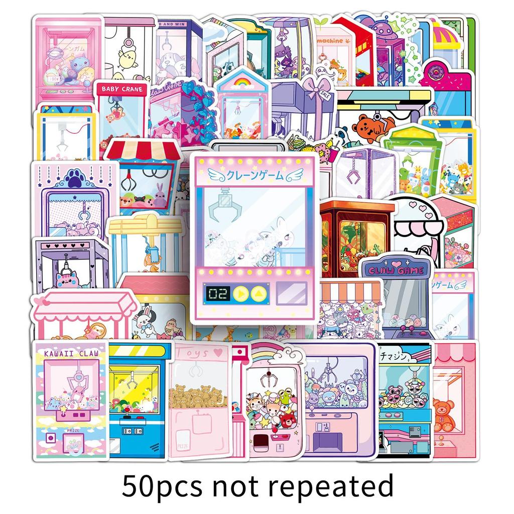 50 Claw Machine Graffiti Stickers Personalized Cartoon Cute Creative Decoration Mobile Phone Suitcase Water Cup Stickers